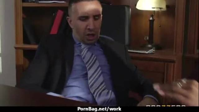 Big-boobed office executive fucks her new employee 17