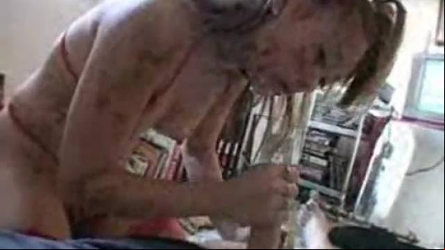 Asian chick sucks hard for cum